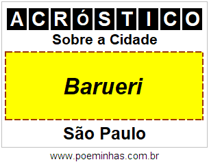 Acróstico Para Imprimir Sobre a Cidade Barueri