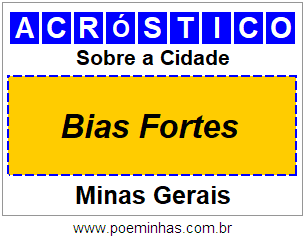 Acróstico Para Imprimir Sobre a Cidade Bias Fortes