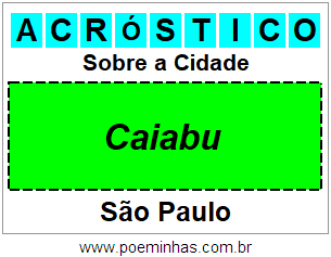 Acróstico Para Imprimir Sobre a Cidade Caiabu