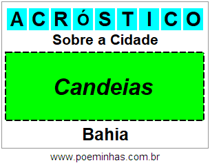 Acróstico Para Imprimir Sobre a Cidade Candeias