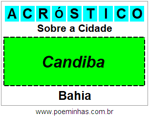 Acróstico Para Imprimir Sobre a Cidade Candiba