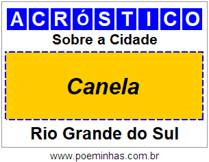 Acróstico Para Imprimir Sobre a Cidade Canela