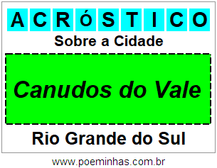 Acróstico Para Imprimir Sobre a Cidade Canudos do Vale