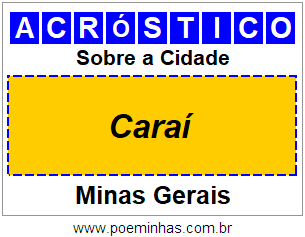 Acróstico Para Imprimir Sobre a Cidade Caraí