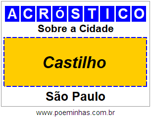 Acróstico Para Imprimir Sobre a Cidade Castilho