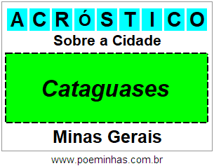 Acróstico Para Imprimir Sobre a Cidade Cataguases