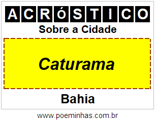 Acróstico Para Imprimir Sobre a Cidade Caturama