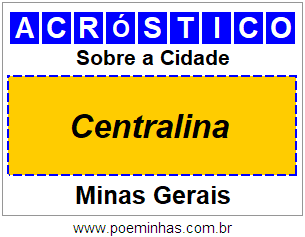 Acróstico Para Imprimir Sobre a Cidade Centralina