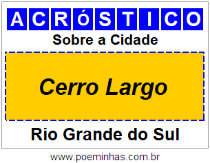 Acróstico Para Imprimir Sobre a Cidade Cerro Largo