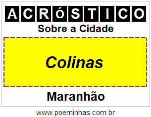 Acróstico Para Imprimir Sobre a Cidade Colinas