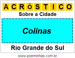 Acróstico Para Imprimir Sobre a Cidade Colinas