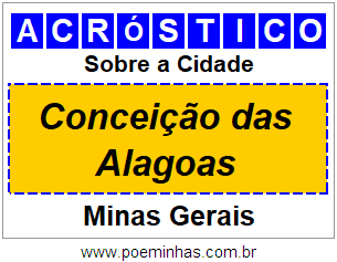 Acróstico Para Imprimir Sobre a Cidade Conceição das Alagoas