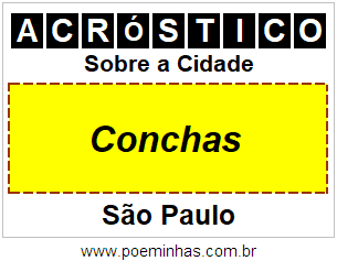 Acróstico Para Imprimir Sobre a Cidade Conchas