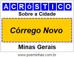 Acróstico Para Imprimir Sobre a Cidade Córrego Novo