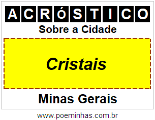 Acróstico Para Imprimir Sobre a Cidade Cristais