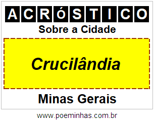 Acróstico Para Imprimir Sobre a Cidade Crucilândia