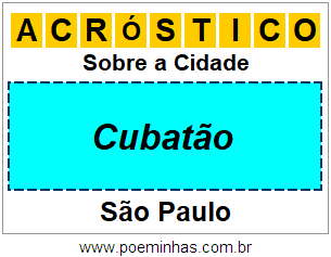 Acróstico Para Imprimir Sobre a Cidade Cubatão