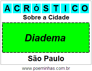 Acróstico Para Imprimir Sobre a Cidade Diadema