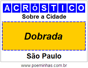 Acróstico Para Imprimir Sobre a Cidade Dobrada