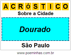 Acróstico Para Imprimir Sobre a Cidade Dourado