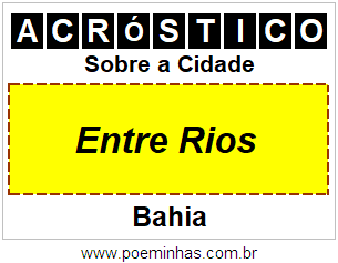 Acróstico Para Imprimir Sobre a Cidade Entre Rios