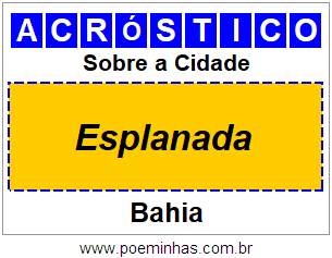 Acróstico Para Imprimir Sobre a Cidade Esplanada