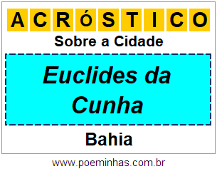 Acróstico Para Imprimir Sobre a Cidade Euclides da Cunha