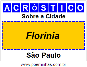 Acróstico Para Imprimir Sobre a Cidade Florínia