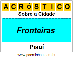 Acróstico Para Imprimir Sobre a Cidade Fronteiras