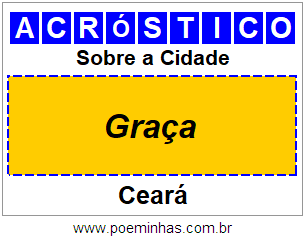 Acróstico Para Imprimir Sobre a Cidade Graça