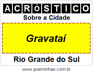 Acróstico Para Imprimir Sobre a Cidade Gravataí