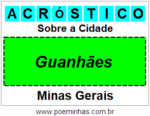 Acróstico Para Imprimir Sobre a Cidade Guanhães