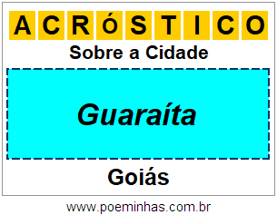 Acróstico Para Imprimir Sobre a Cidade Guaraíta