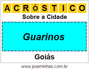 Acróstico Para Imprimir Sobre a Cidade Guarinos