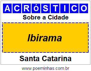 Acróstico Para Imprimir Sobre a Cidade Ibirama