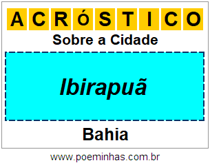 Acróstico Para Imprimir Sobre a Cidade Ibirapuã