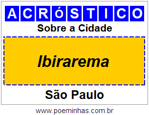 Acróstico Para Imprimir Sobre a Cidade Ibirarema