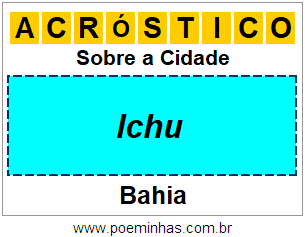 Acróstico Para Imprimir Sobre a Cidade Ichu