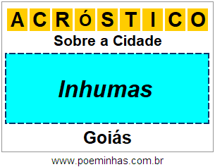 Acróstico Para Imprimir Sobre a Cidade Inhumas