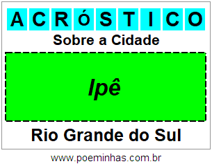 Acróstico Para Imprimir Sobre a Cidade Ipê