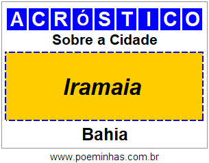 Acróstico Para Imprimir Sobre a Cidade Iramaia