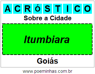 Acróstico Para Imprimir Sobre a Cidade Itumbiara