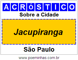 Acróstico Para Imprimir Sobre a Cidade Jacupiranga