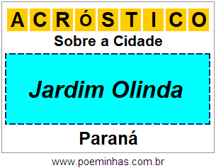 Acróstico Para Imprimir Sobre a Cidade Jardim Olinda