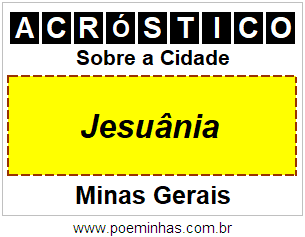 Acróstico Para Imprimir Sobre a Cidade Jesuânia