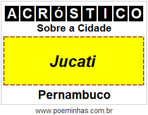 Acróstico Para Imprimir Sobre a Cidade Jucati