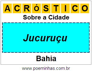 Acróstico Para Imprimir Sobre a Cidade Jucuruçu