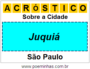 Acróstico Para Imprimir Sobre a Cidade Juquiá