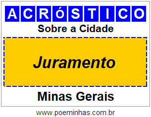 Acróstico Para Imprimir Sobre a Cidade Juramento