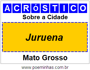 Acróstico Para Imprimir Sobre a Cidade Juruena